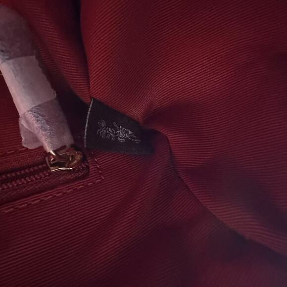 COACH Rowan Satchel Bag In Signature Canvas & Leather Walnut/Bold Red CV961 NWT - Picture 9 of 11